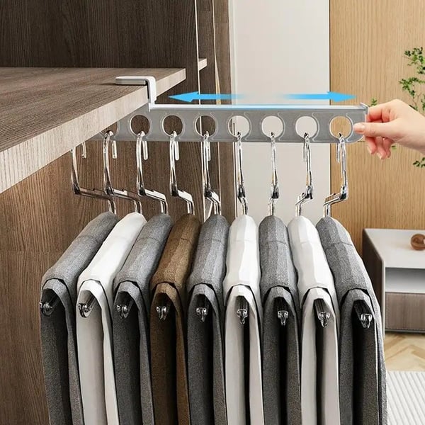 Intelligent pull-out slide trouser rack -BUY 1 GET 5 Goose Shaped HangersFREE