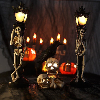 🎃 Resin Skeleton Decoration Light & Skull Crow Light