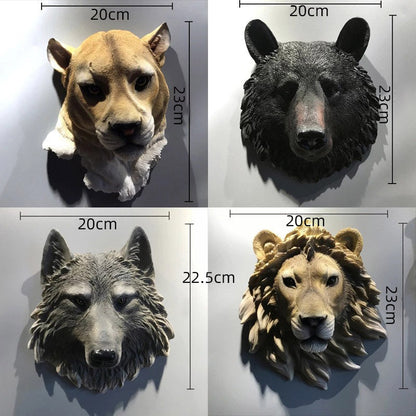 Simulation animal head wall hanging decoration