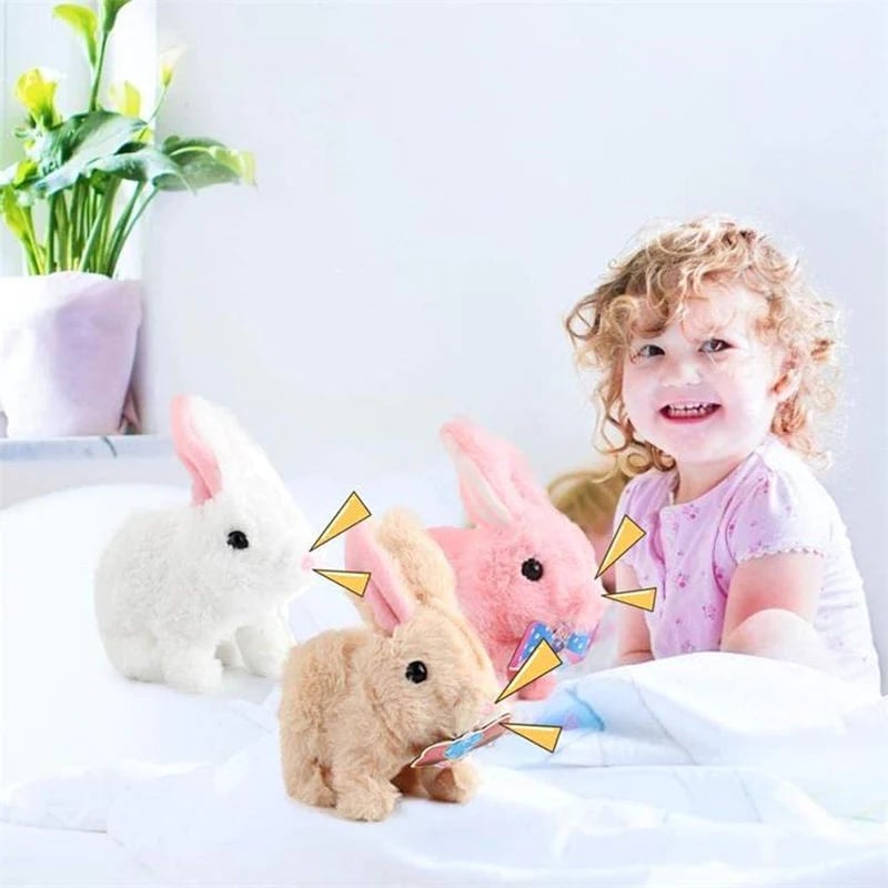 Cute artificial rabbit (educational interactive toy can walk and talk)