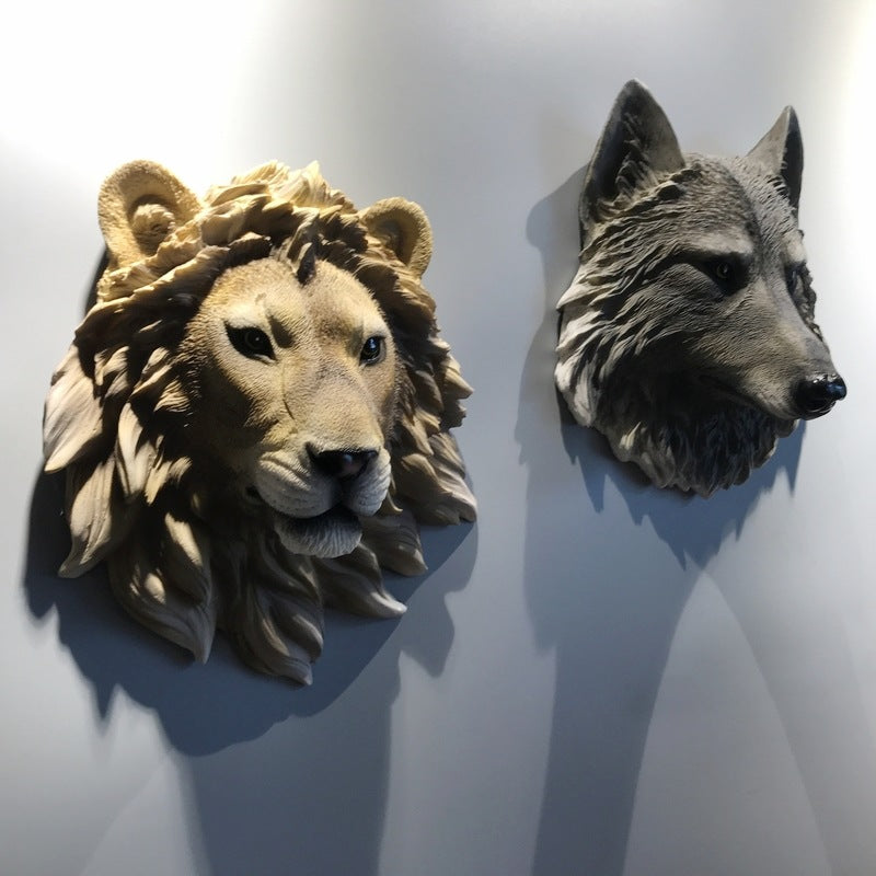 Simulation animal head wall hanging decoration