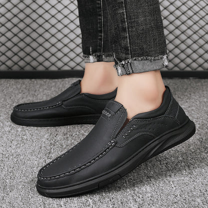 Comfortable soft-soled slip-on leather shoes for men