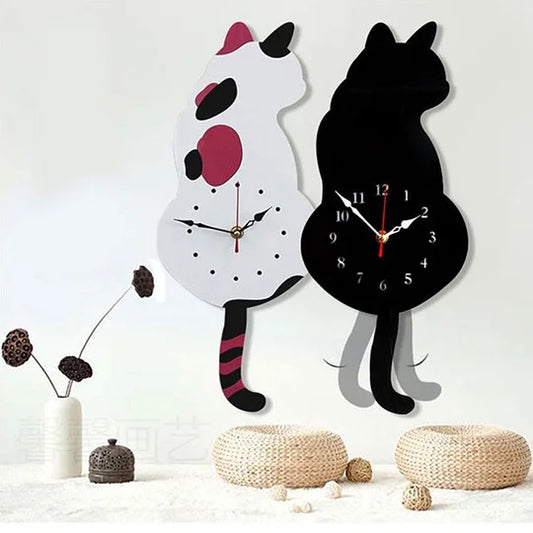 Cat Tail Wagging Wall Clock