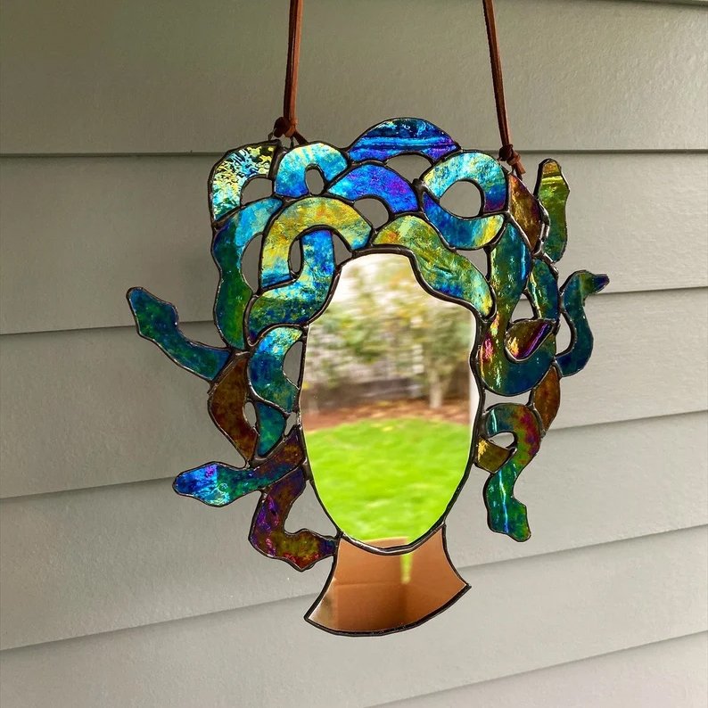 2024 New Design Medusa Stained Glass Suncatcher Mirror