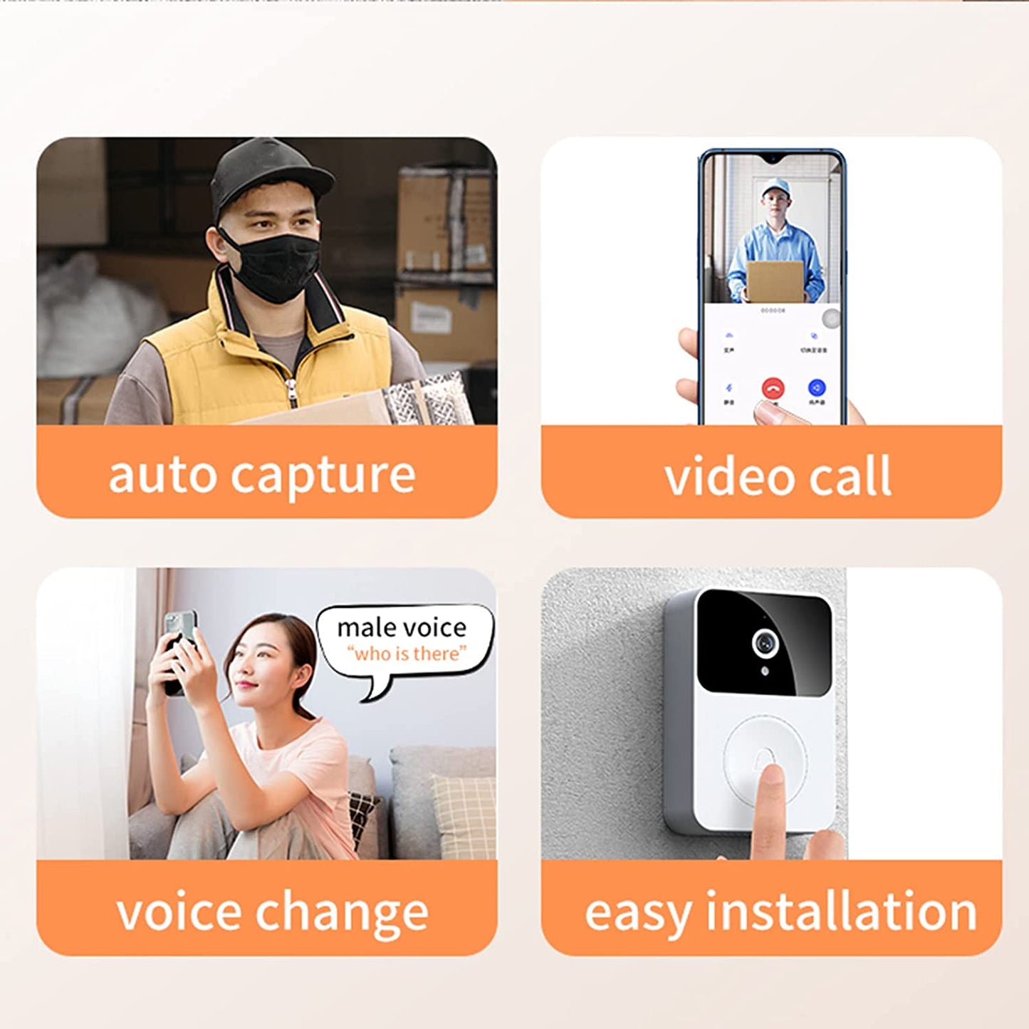 Wireless Video Doorbell With Camera