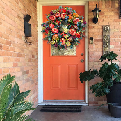 🔥Last Day 49% OFF🔥Fall Peony and Pumpkin Wreath - Year Round Wreath