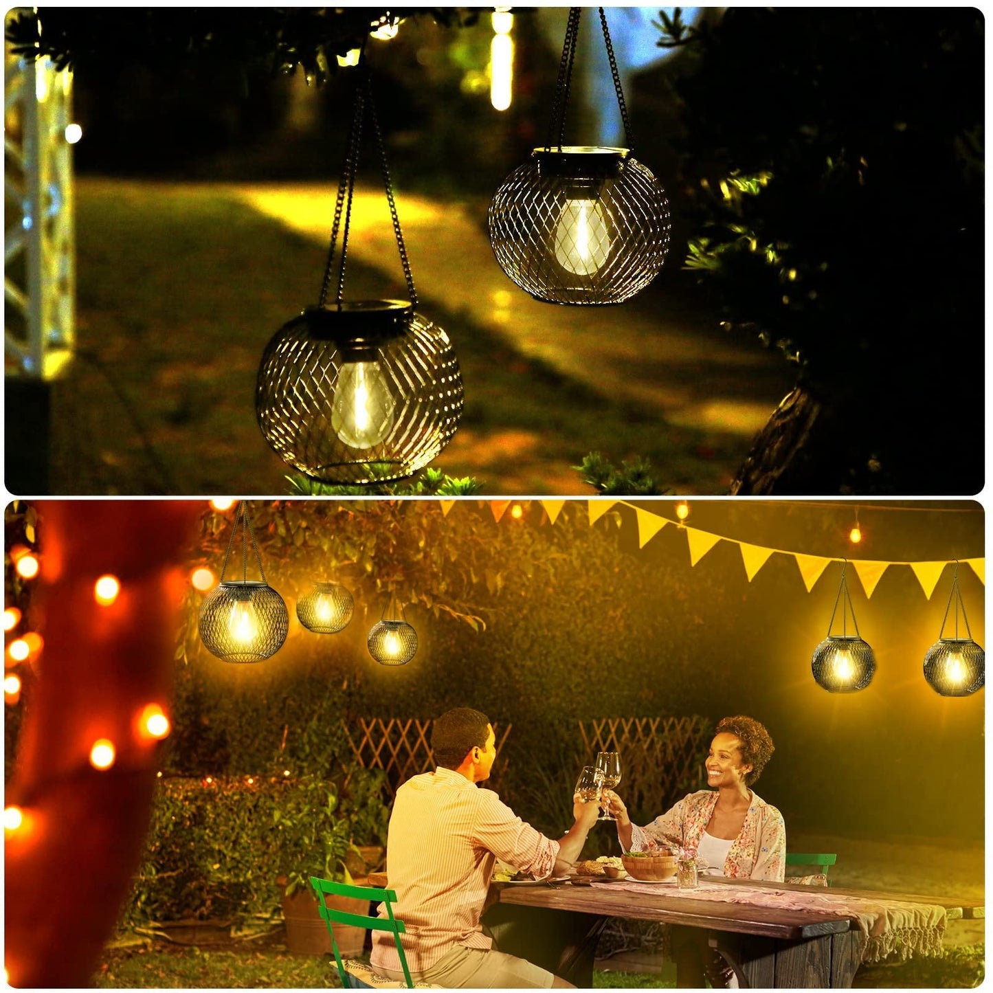 Solar Outdoor Lights Upgraded Hanging Lantern