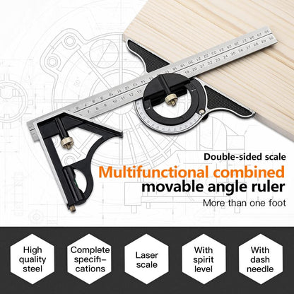 2024 New Multifunctional Combination of Movable Angle Ruler Set