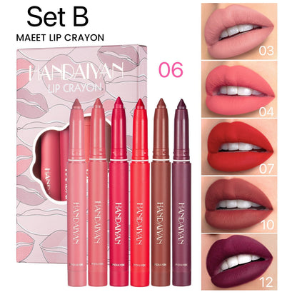 12 Color Rotating Sharpenable Matte Lipstick Pencils