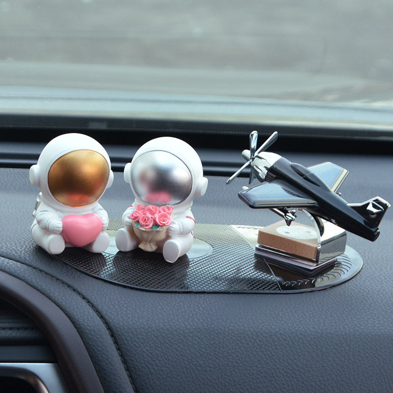 Solar Car Ornament Small Airplane Aromatherapy Rotary Car Supplies Car Accessories