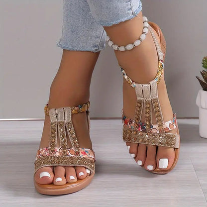 🔥Last Day Promotion 48% OFF - Women's New Summer Rhinestone Open Toe Orthopaedic Sandals