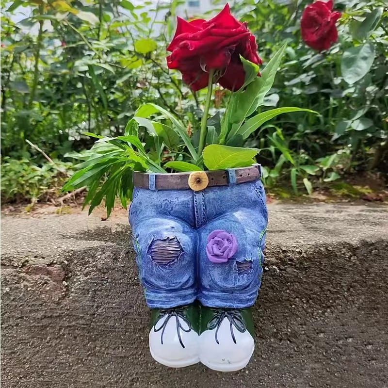 Creative flower pot jeans resin material