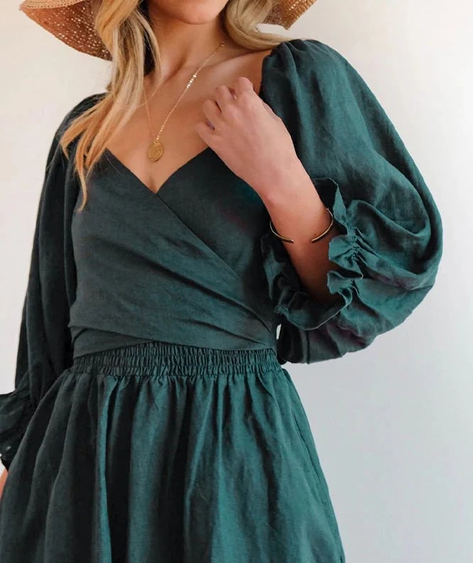 Hot Sales 49% OFF-French Ruffled Lantern Sleeves Multi-wear Dress