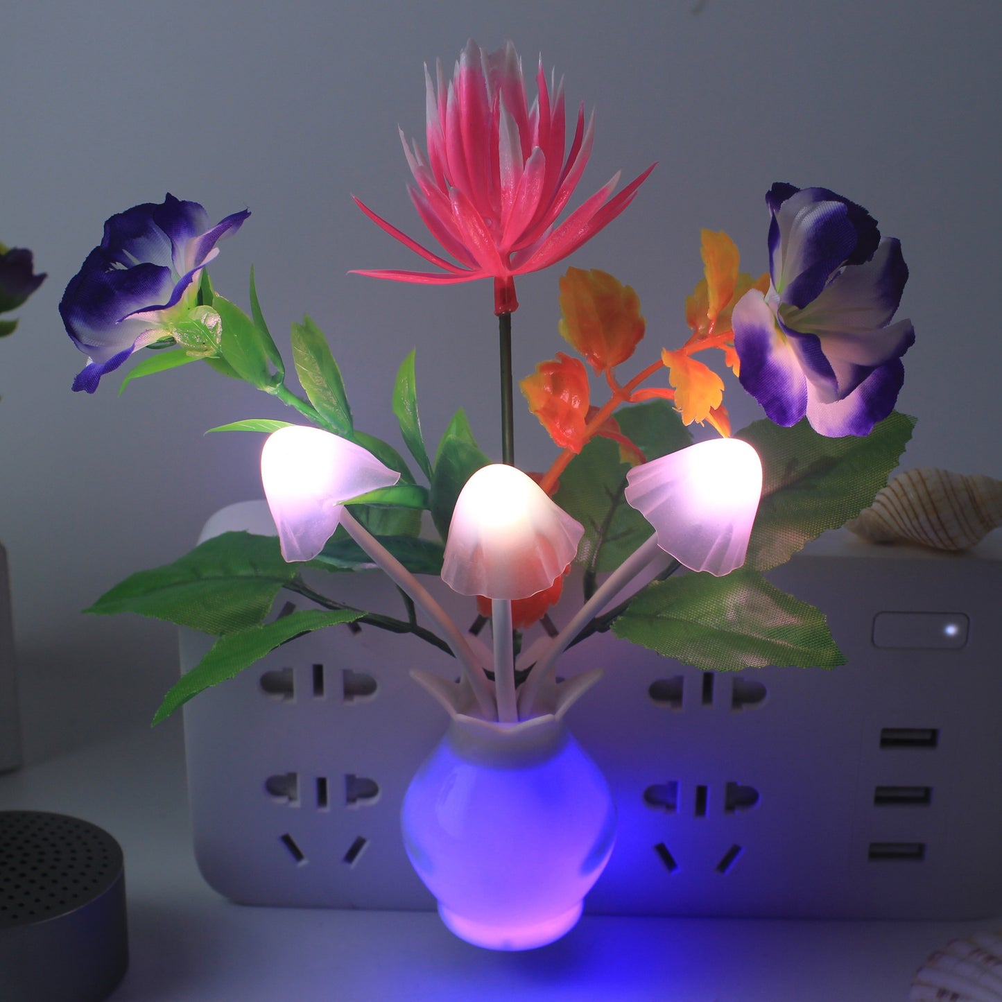 LED Flowers and Mushrooms Colorful Night Lights - Make Your Room Cozy