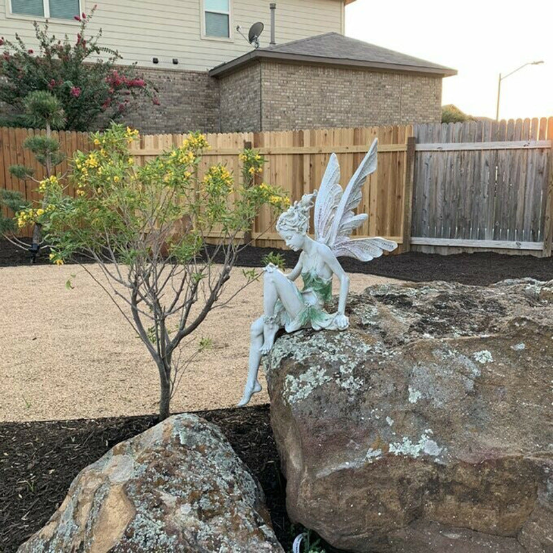 A statue of a garden fairy