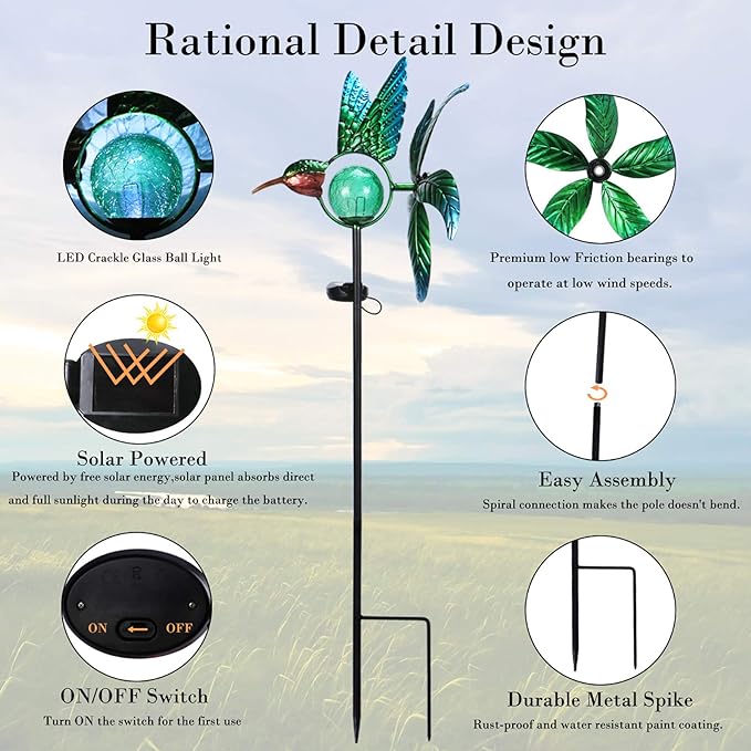 💥New Spring 2024💥Solar Outdoor Decorative Wind Spinner-49% OFF🔥