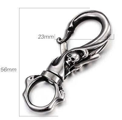 Stainless Steel Punk Skull Carabiner Keychain