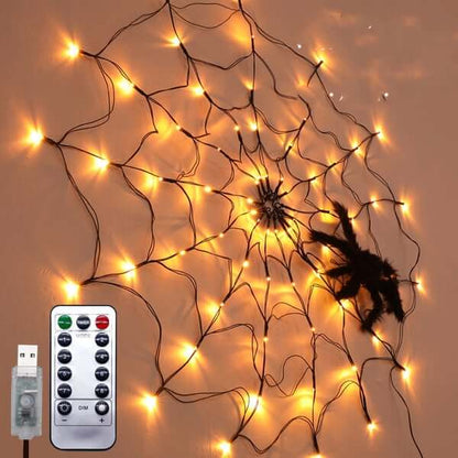 LED Halloween Spider Web Lights Indoor And Outdoor