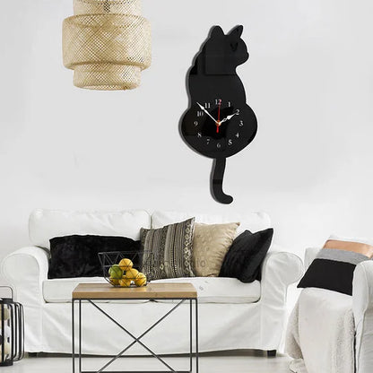 Cat Tail Wagging Wall Clock