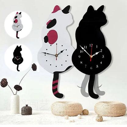 Cat Tail Wagging Wall Clock