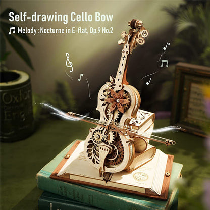 DIY Wooden Cello, Self Playing Musical Instrument, Magic Music Box, Cool Gift Ideas