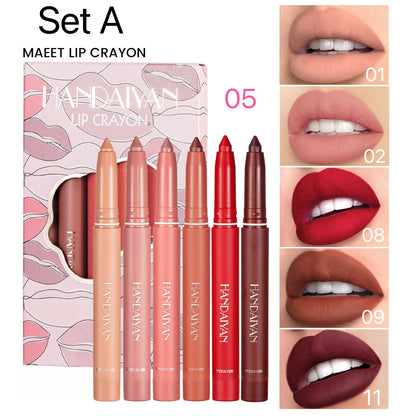 12 Color Rotating Sharpenable Matte Lipstick Pencils