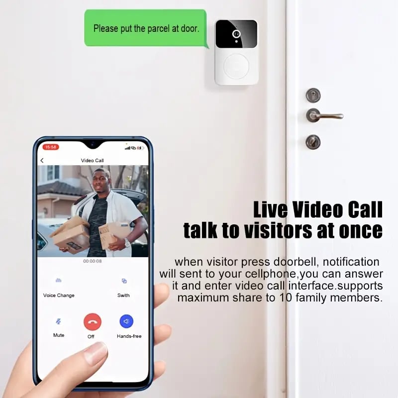 Wireless Video Doorbell With Camera