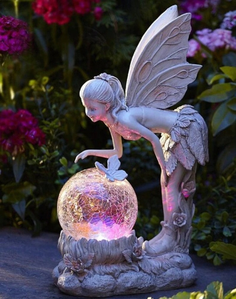 Home garden solar energy decoration Fairy Statue