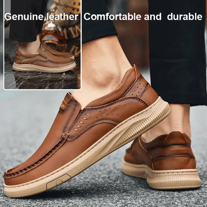 Comfortable soft-soled slip-on leather shoes for men