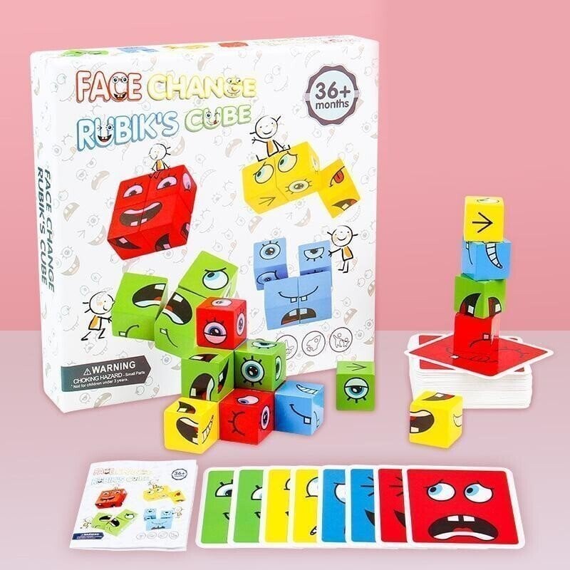 🎁2024-Christmas Hot Sale🎁 Face-Changing Magic Cube Building Blocks