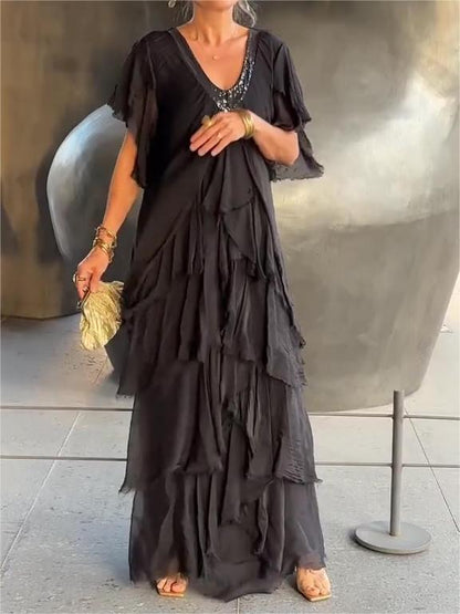 Last Day Promotion Elegant V-neck Maxi Dress(BUY 2 FREE SHIPPING)