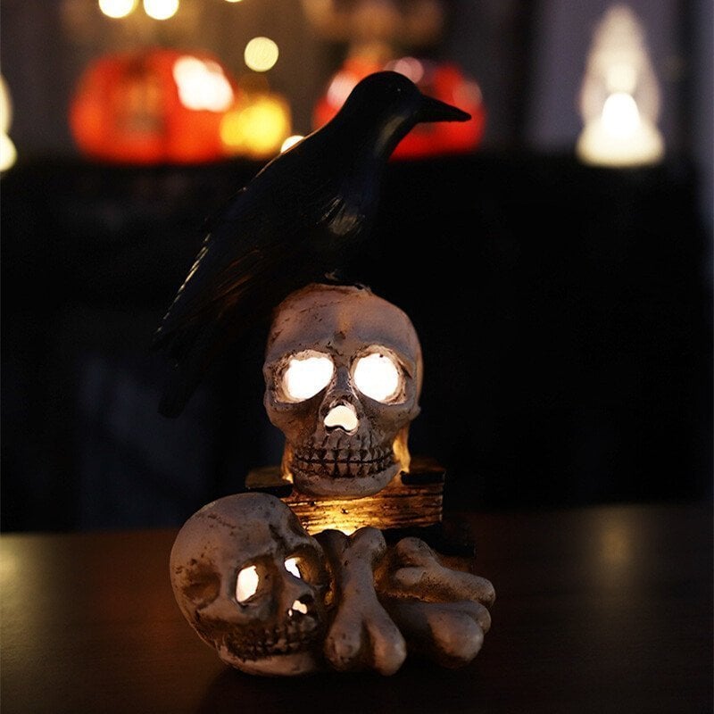 🎃 Resin Skeleton Decoration Light & Skull Crow Light