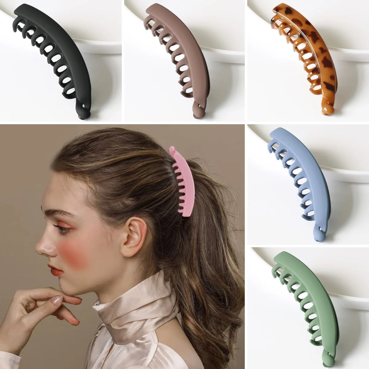 Large Banana Hair Clips Non-slip Ponytail Holder Clip for Women and Girls