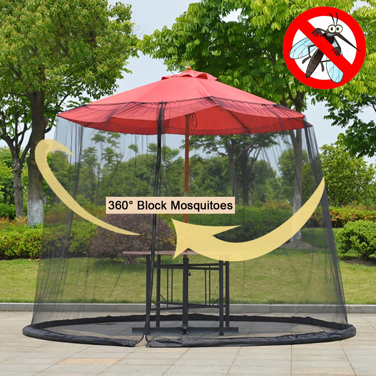 7.5-10 FT Patio Umbrella Mosquito Net