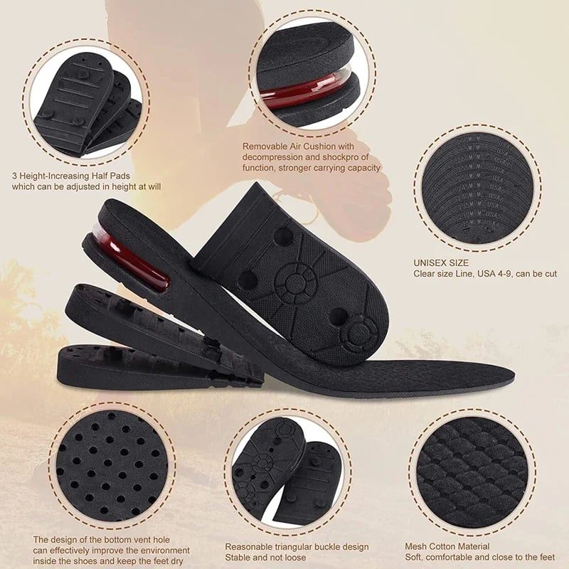 Removable Invisible Air Height Enhancement Insoles - Buy One Pair Get Two Pairs Free (3 Pairs)