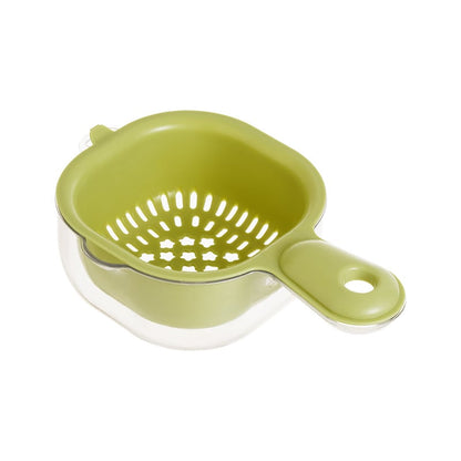 🔥Kitchen Dual-Layer Draining Basket with Handle