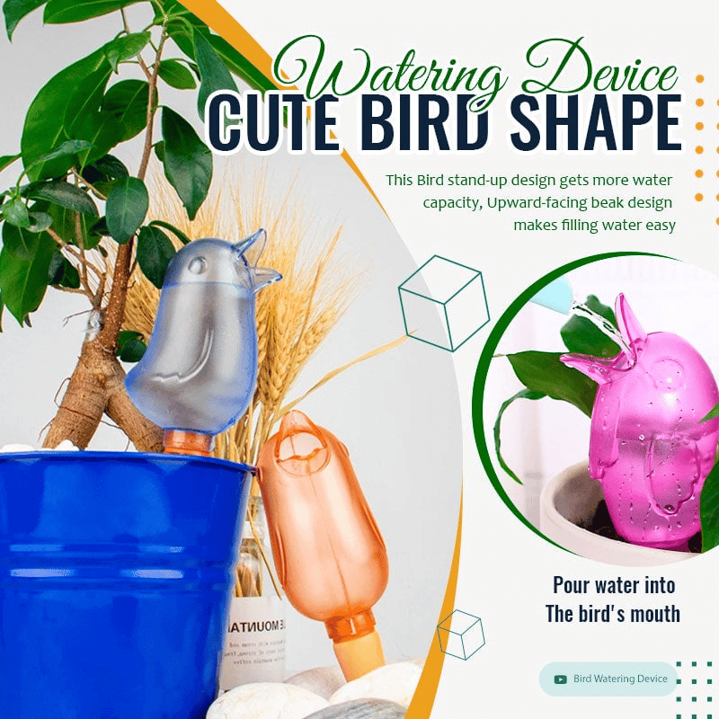 Self Spike Planter Drip Watering Bird