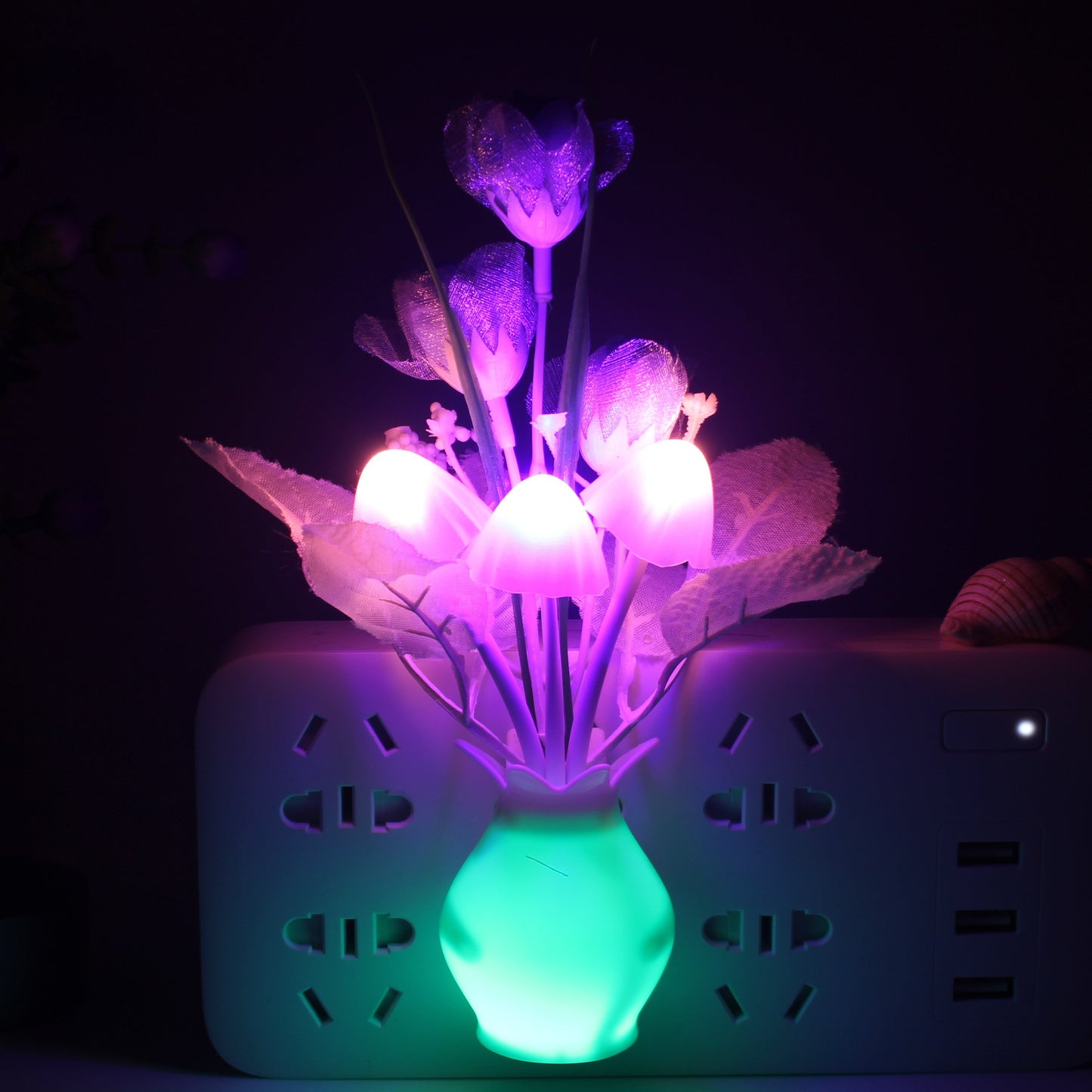 LED Flowers and Mushrooms Colorful Night Lights - Make Your Room Cozy