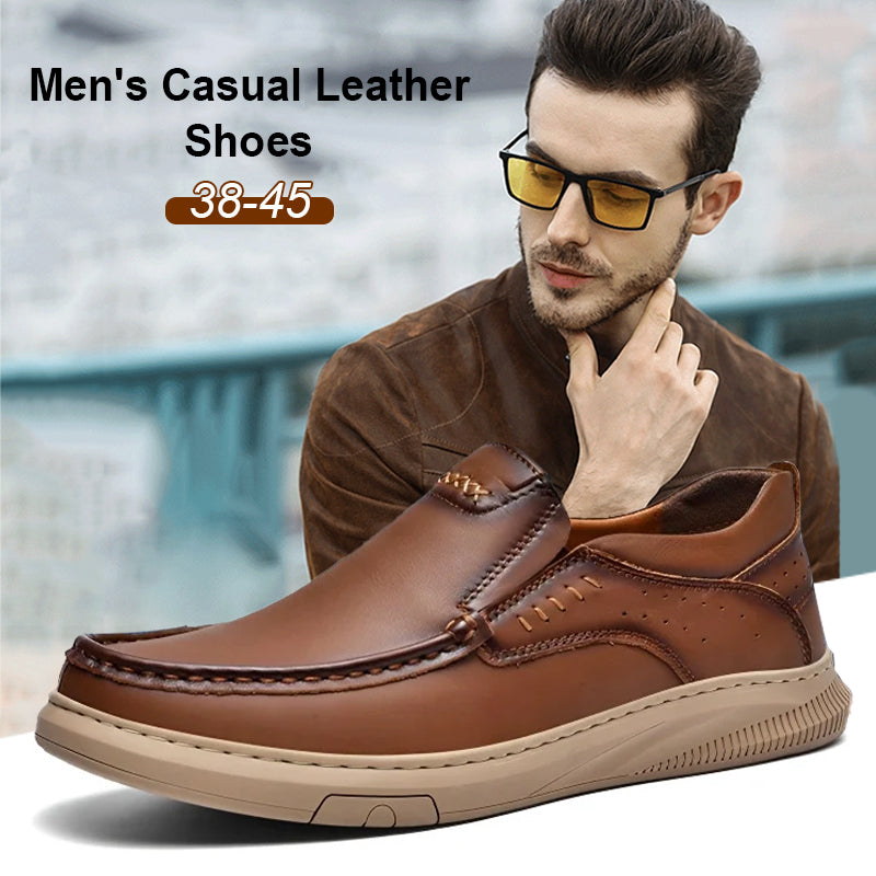 Comfortable soft-soled slip-on leather shoes for men