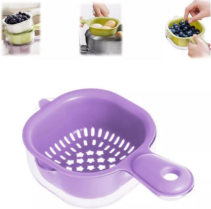 🔥Kitchen Dual-Layer Draining Basket with Handle