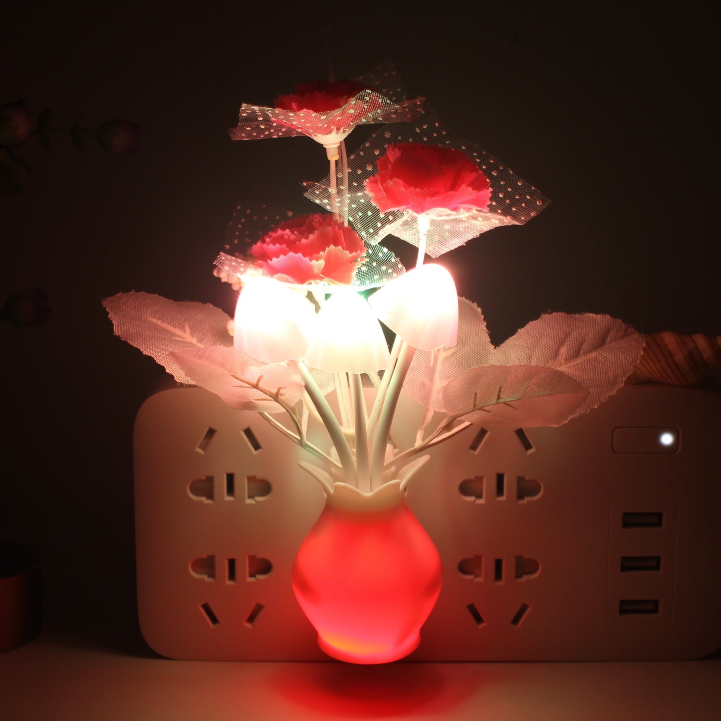 LED Flowers and Mushrooms Colorful Night Lights - Make Your Room Cozy