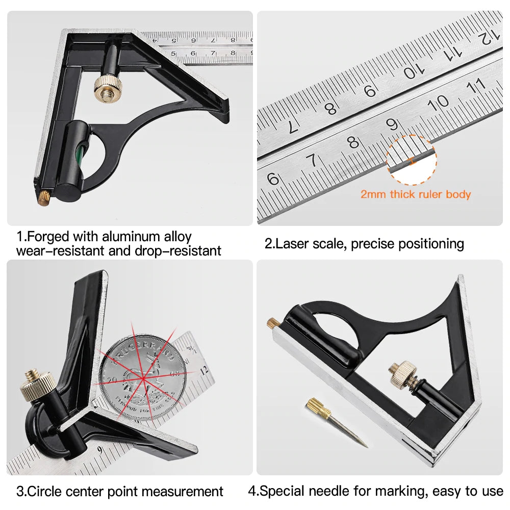 2024 New Multifunctional Combination of Movable Angle Ruler Set