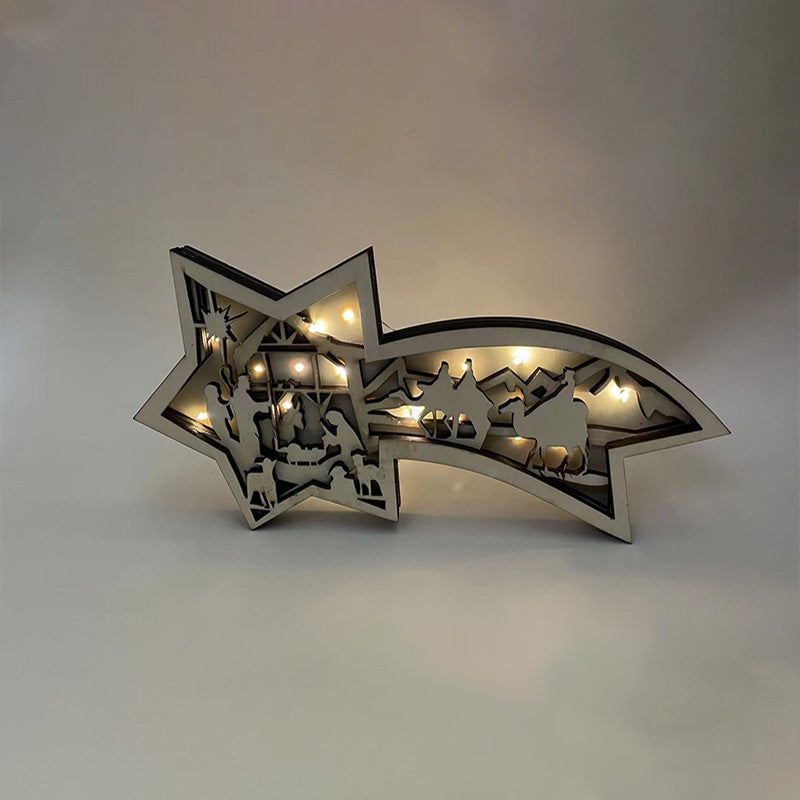 LED Wooden Christmas Star Light