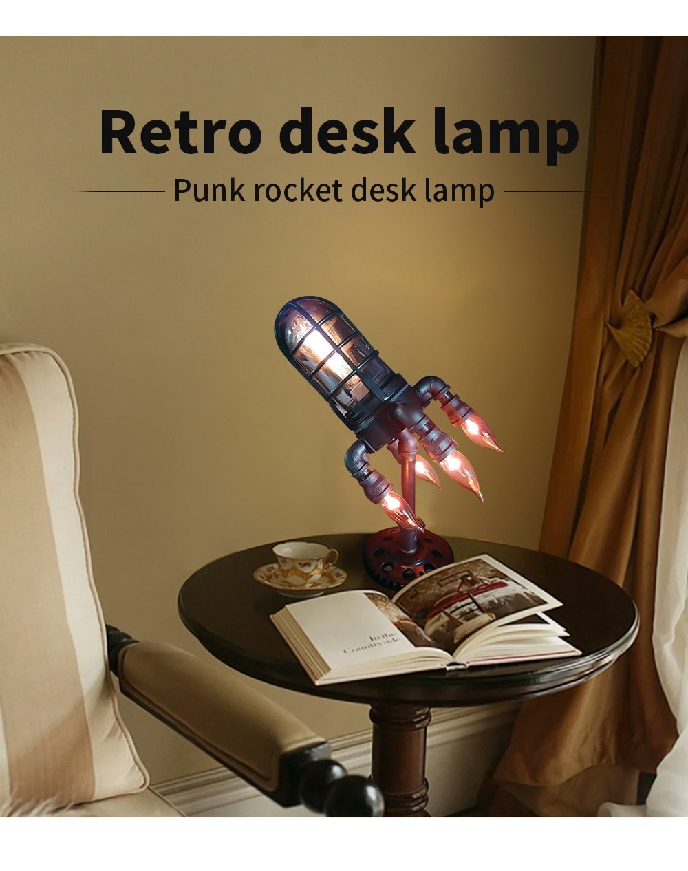 49% OFF Steampunk Rocket Lamp