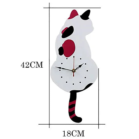 Cat Tail Wagging Wall Clock