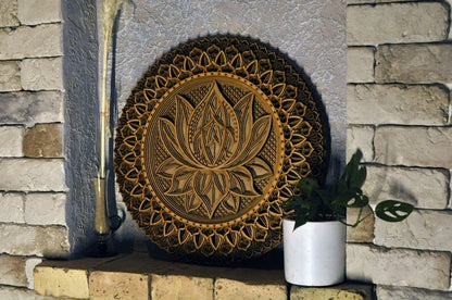 🎁-Lotus Flower Elegant Wooden Mandala