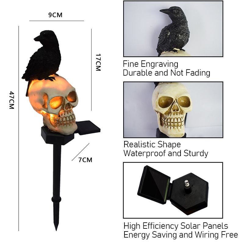 🔥 49% Off-Solar Skull Crow Waterproof Landscape Light