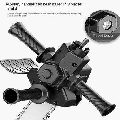 ELECTRIC DRILL MODIFIED TO ELECTRIC CHAINSAW DRILL ATTACHMENT