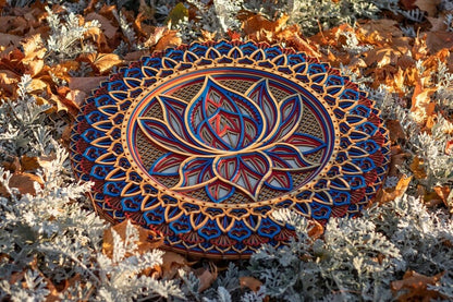 🎁-Lotus Flower Elegant Wooden Mandala