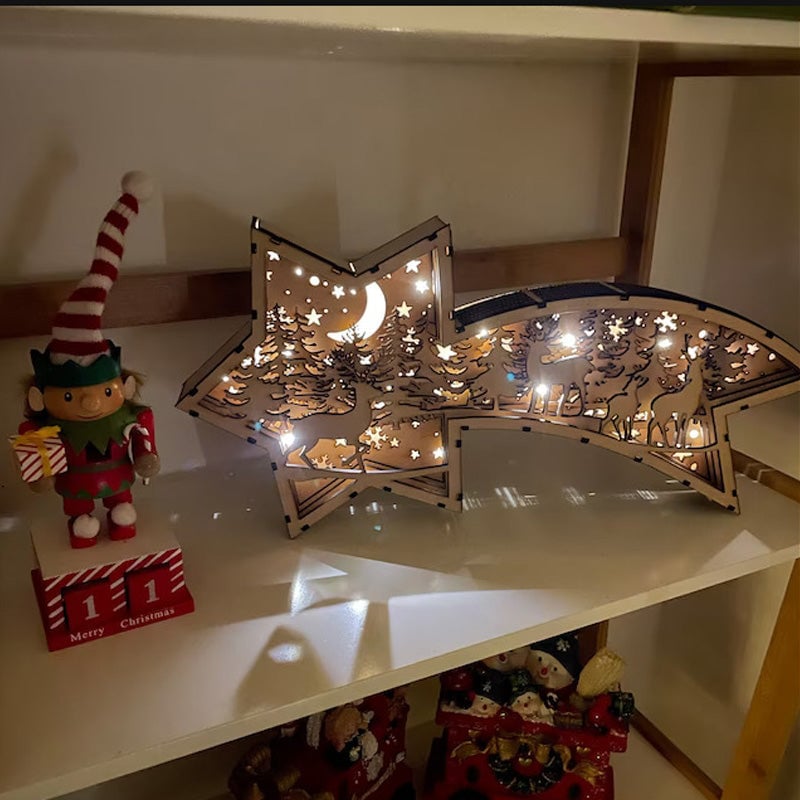 LED Wooden Christmas Star Light